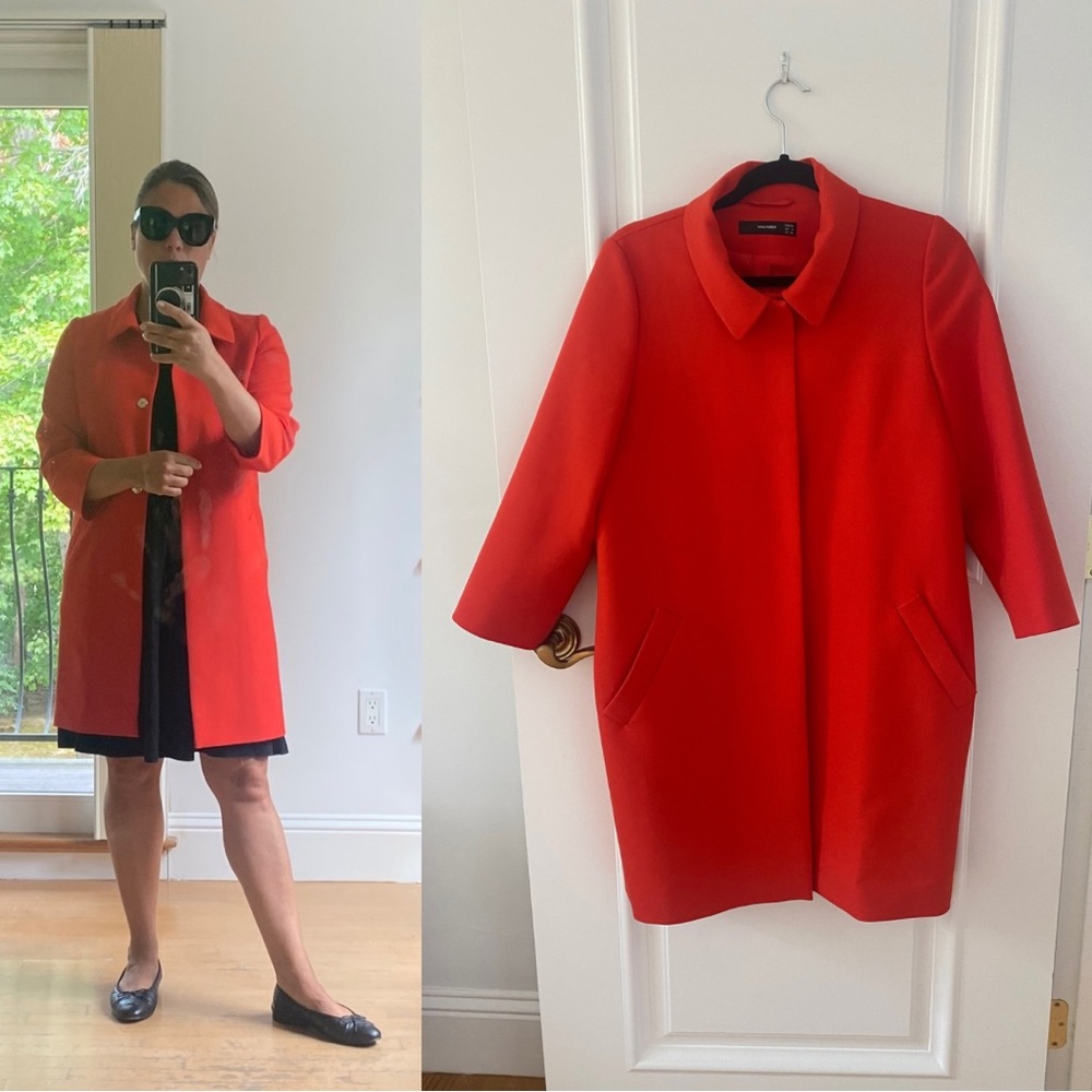 Accent Red Coat Jacket perfect for season transition and for festive events